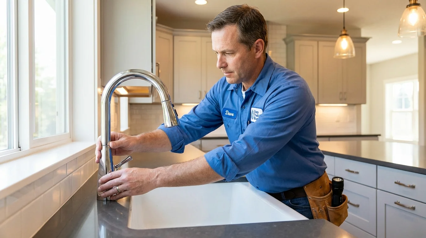 Kitchen faucet installation by Johns Plumbing LLC in Chesaning